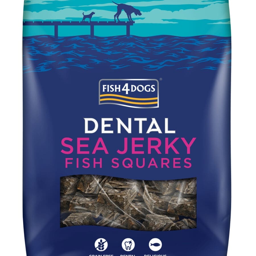 Fish4Dogs Dental Treats, Sea Jerky Fish Squares