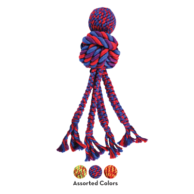 Kong Wubba Weaves W/Rope (Sm & Large) (Assorted Colours)