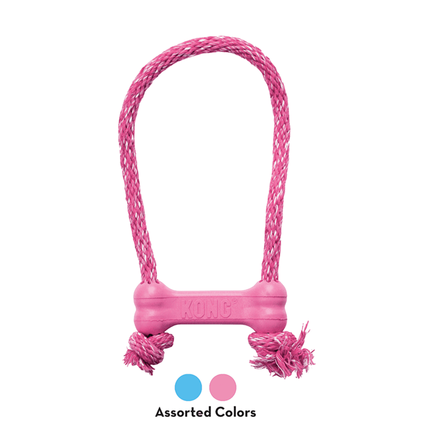 Kong Puppy Goodie Bone W/Rope (Assorted Colours)