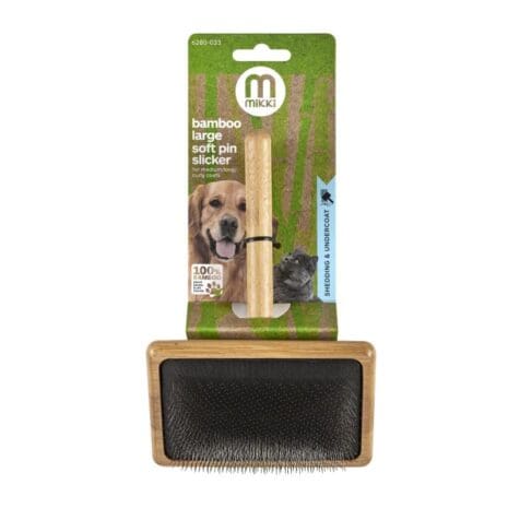 Mikki Bamboo Soft Pin Slicker - Large Mikki Bamboo Soft Pin Slicker - Large