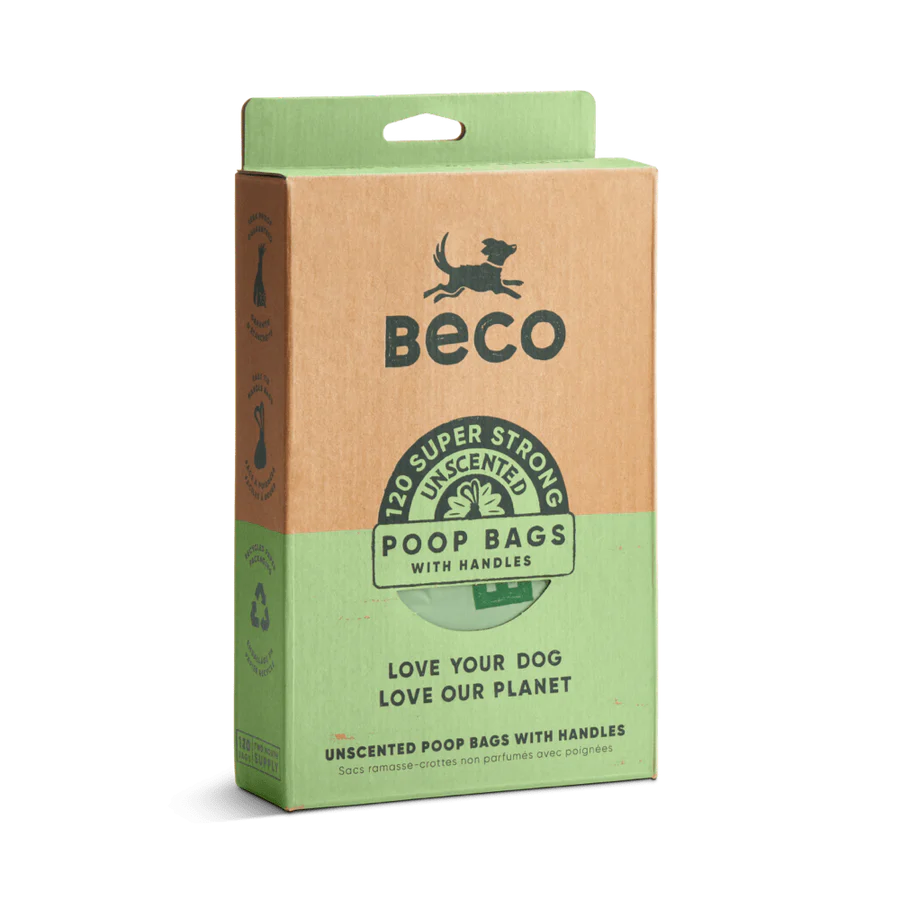 Beco Poop Bags Unscented with Handles 120 Pack