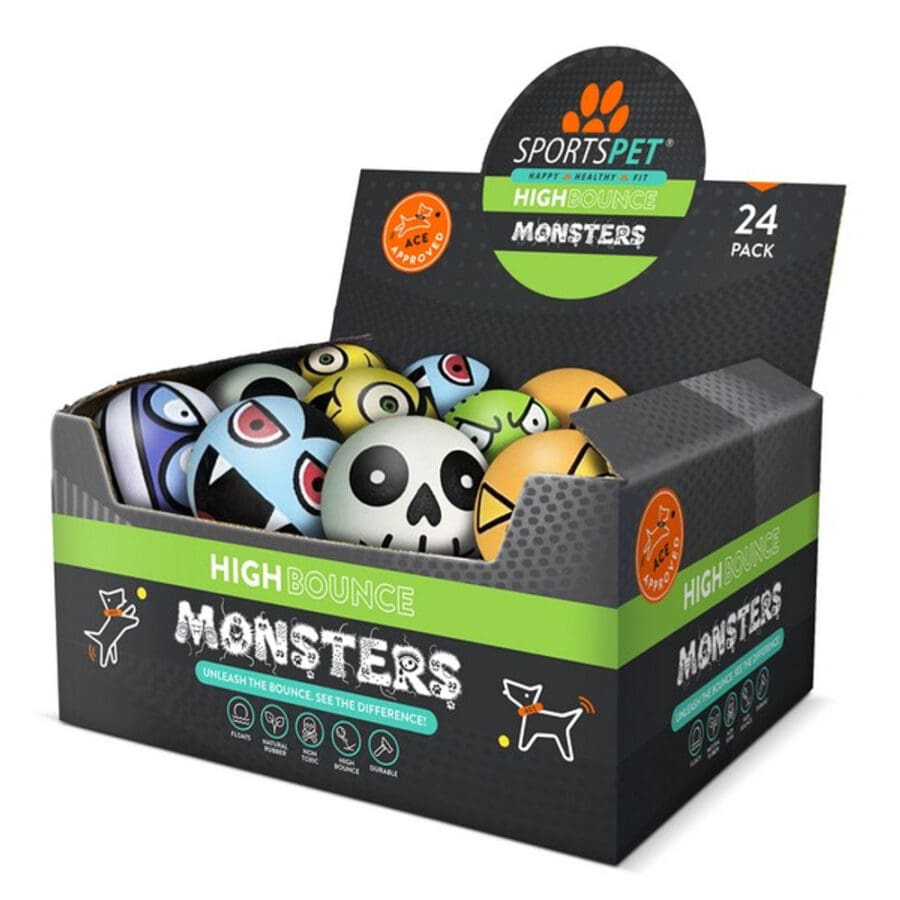 Sportpet Halloween High Bounce Monster Ball Medium Dog Toy