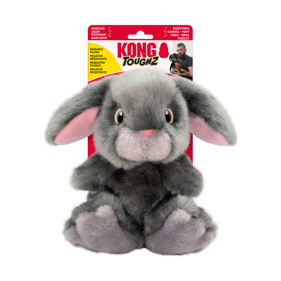 Kong Toughz Bunny Durable Squeaky Plush Dog Toy Medium