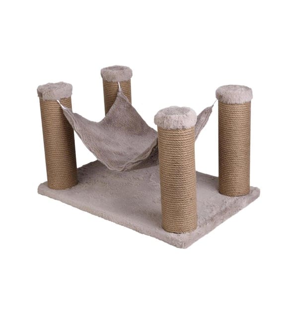 Dubex Short Plush Hammock & Cat Scratcher Beige