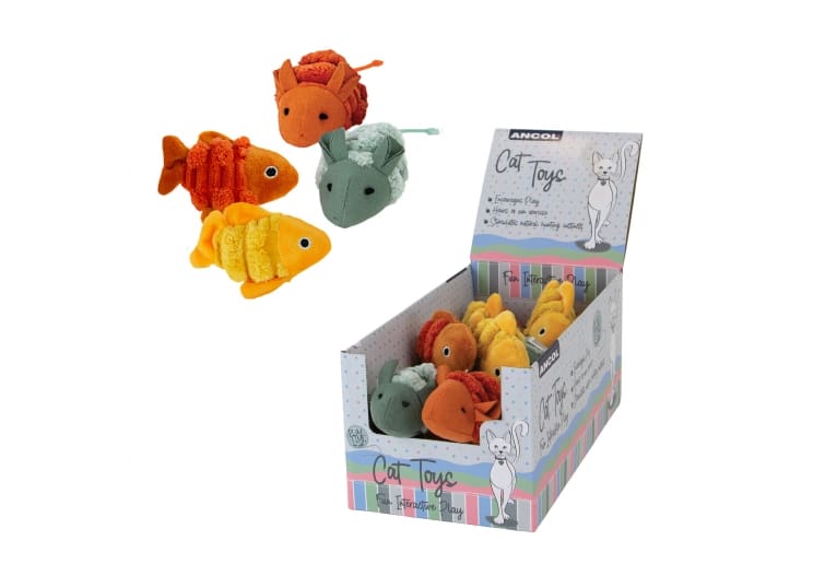 Ancol Fish And Mice Cat Toy (Assorted Colours & Characters)