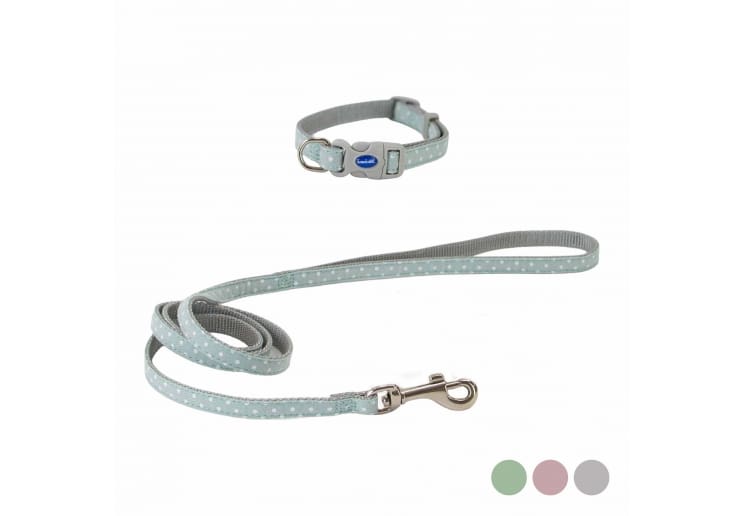 Small Bite Polka Collar Lead Set Green