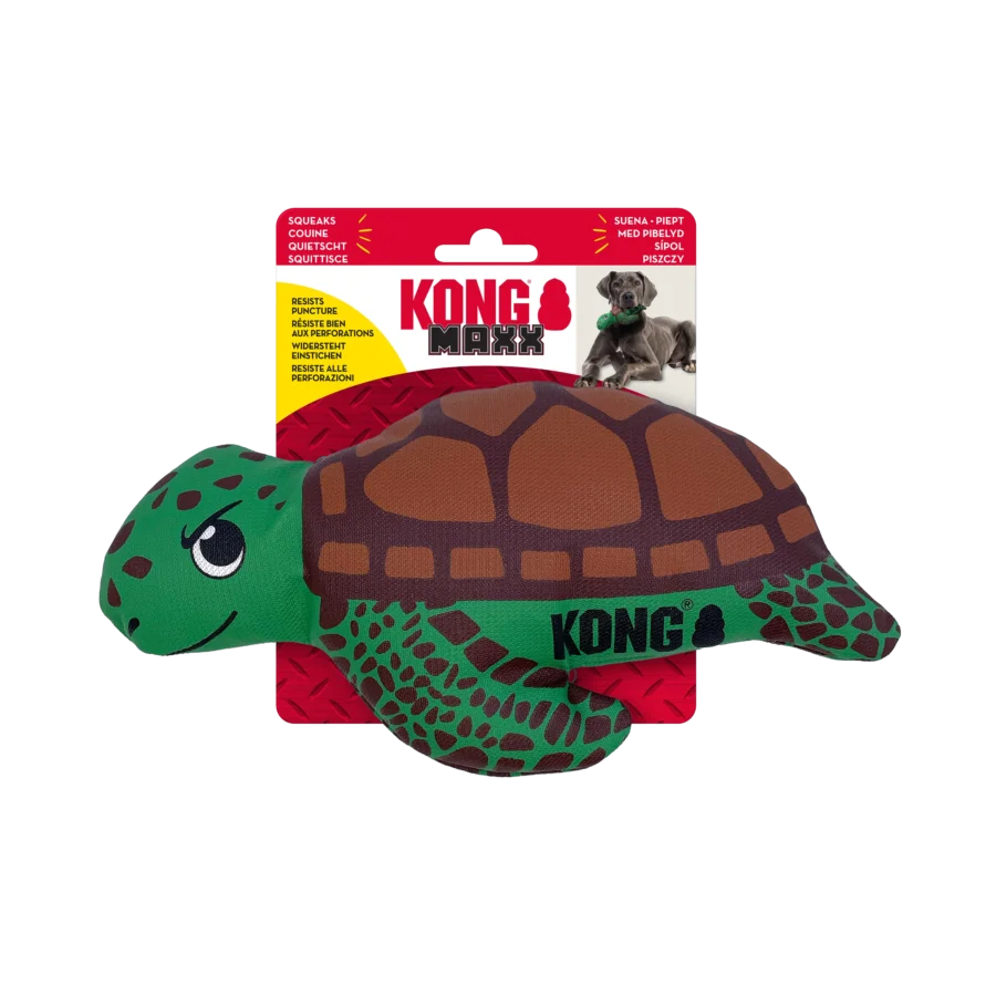 Kong Maxx Turtle Squeaky Plush Dog Toy Medium
