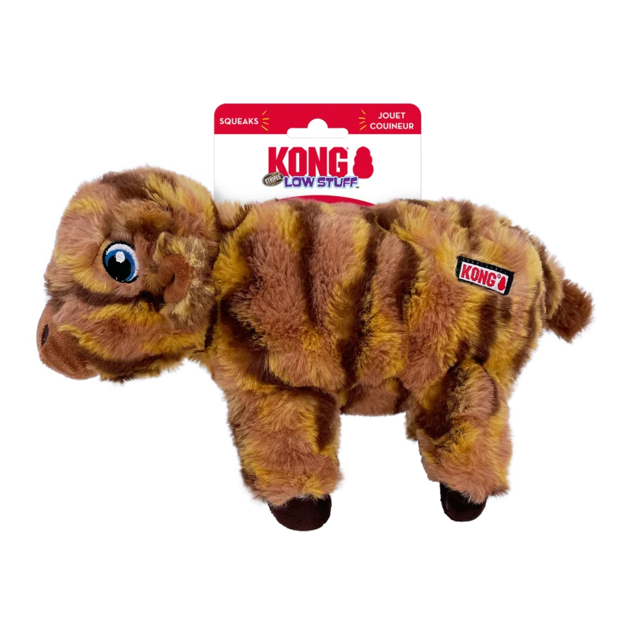 KONG Low Stuff Stripes Cow Squeaky Dog Toy Medium