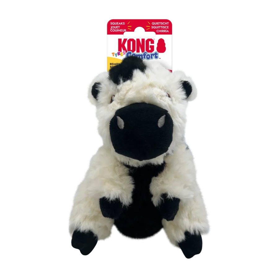 Kong Comfort Tykes Cow Plush Dog Toy Small