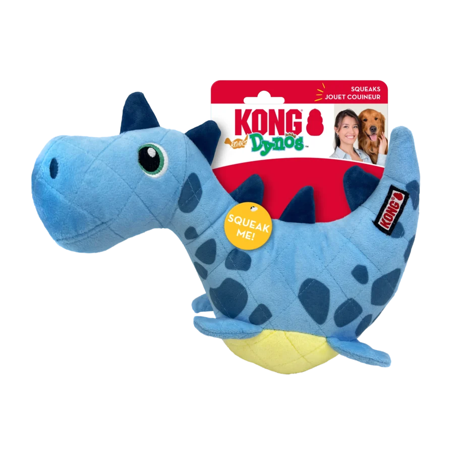 Kong Dynos Roars Squeaky Dog Toy Medium/Large Blue
