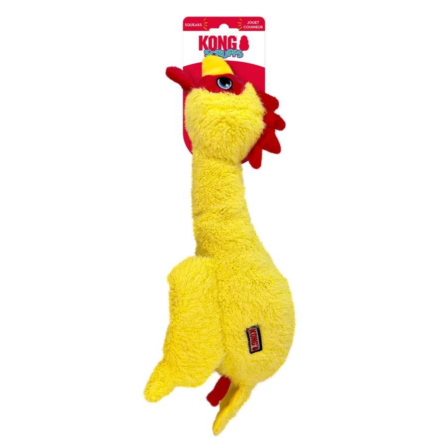 Kong Scruffs Chicken Squeaky Plush Dog Toy Medium/Large
