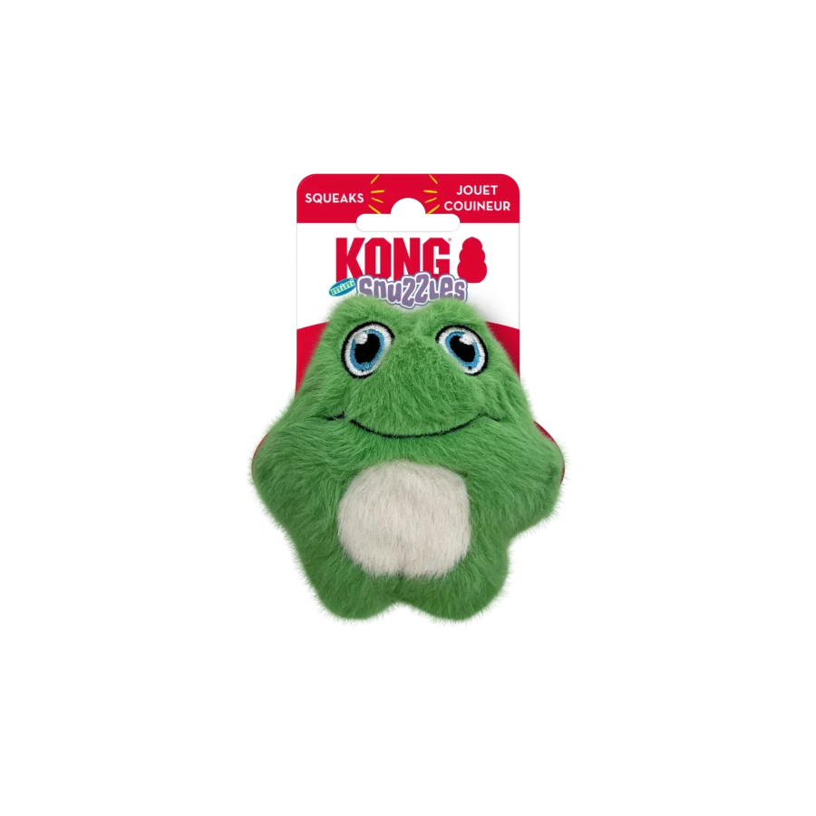 KONG Snuzzles Mini Frog Squeaky Plush Dog Toy XSmall