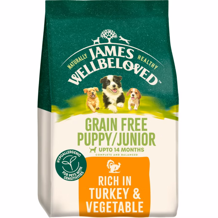 James Wellbeloved Grain Free Puppy Turkey & Veg Dry Dog Food 1.5kg
