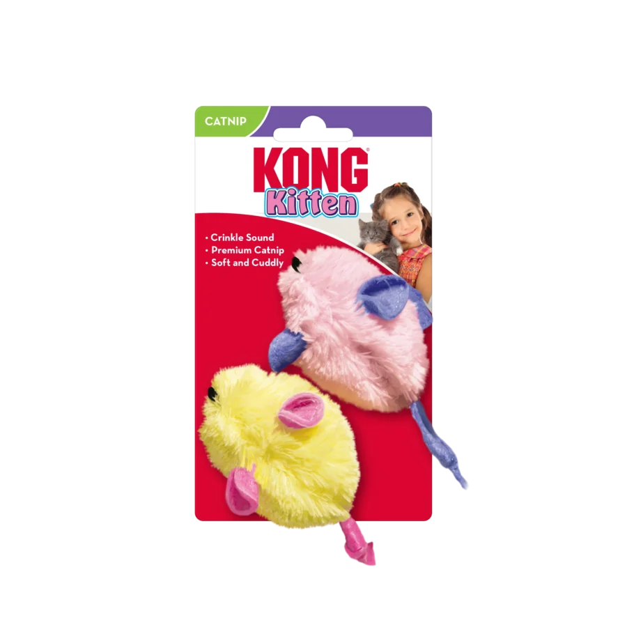 Kong Cat Kitten Mice 2pk (Assorted Colours)