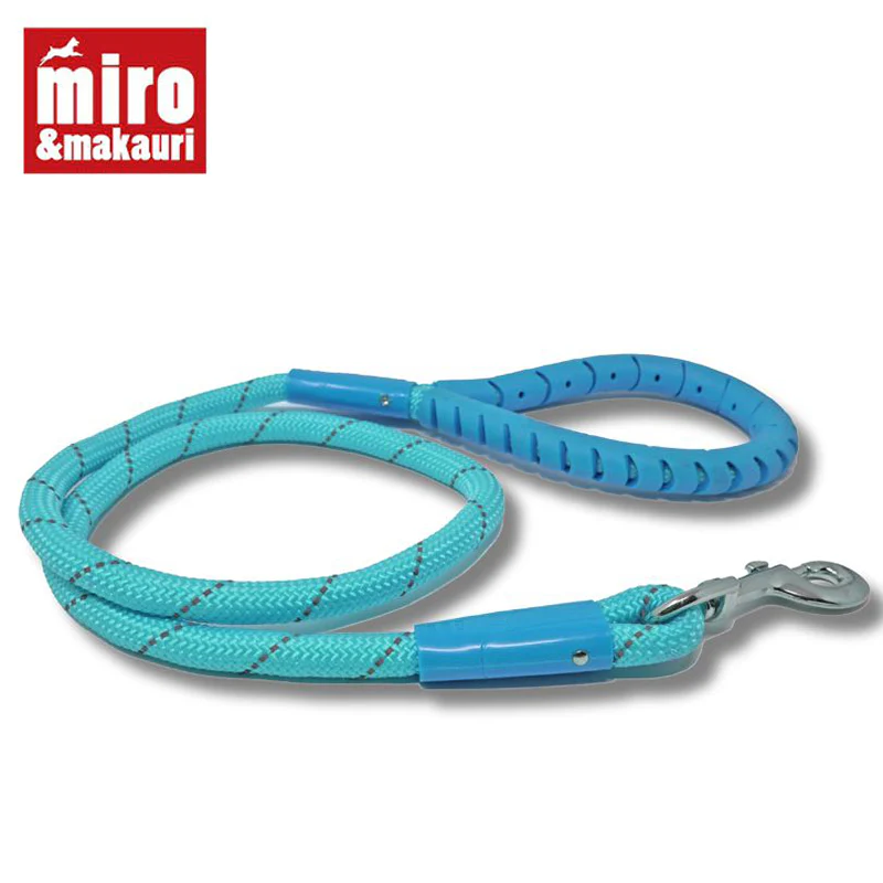 Miro & Makauri Rubber Handle Rope Lead Trigger Blue (2 Sizes)