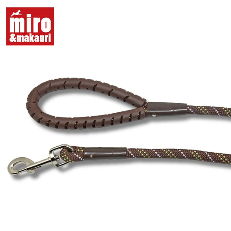 Miro & Makauri Rubber Handle Rope Lead Trigger Brown 13mmx110mm