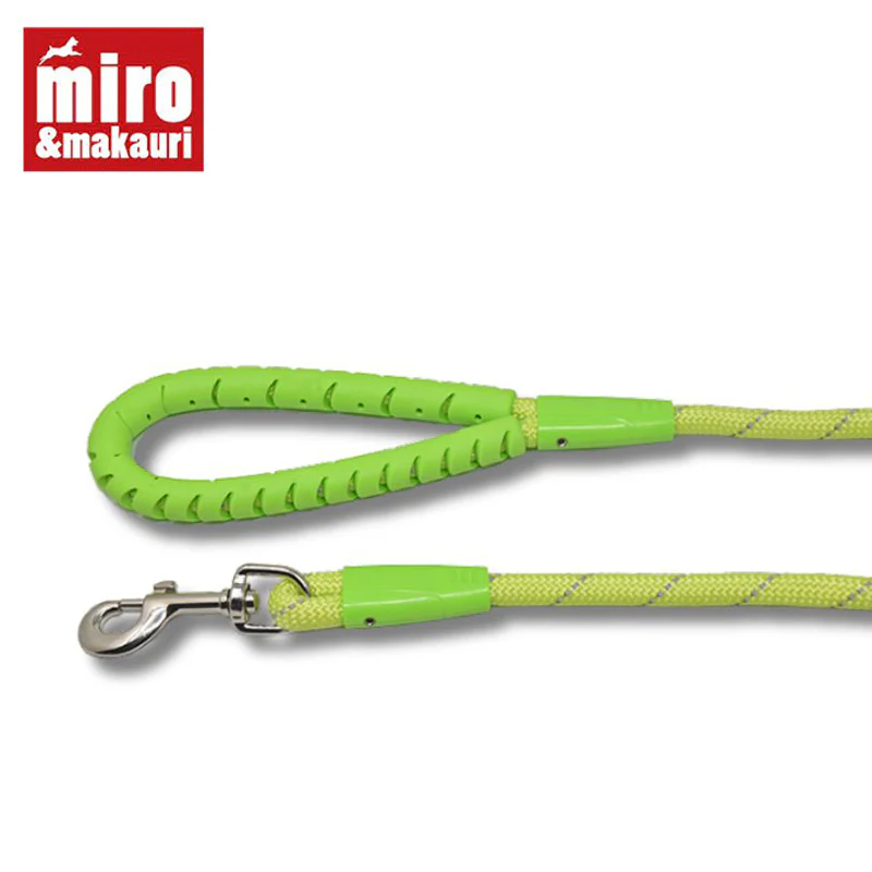 Miro & Makauri Rubber Handle Rope Lead Trigger Green (2 Sizes)