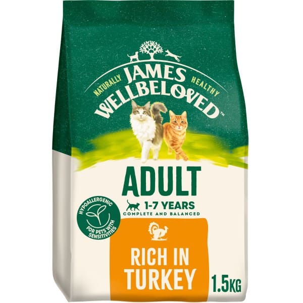 James Wellbeloved Adult Turkey Dry Cat Food 1.5kg - 4kg