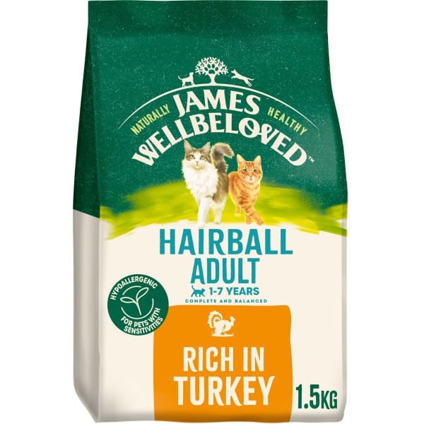 James Wellbeloved Hairball Adult Dry Cat Food 1.5kg