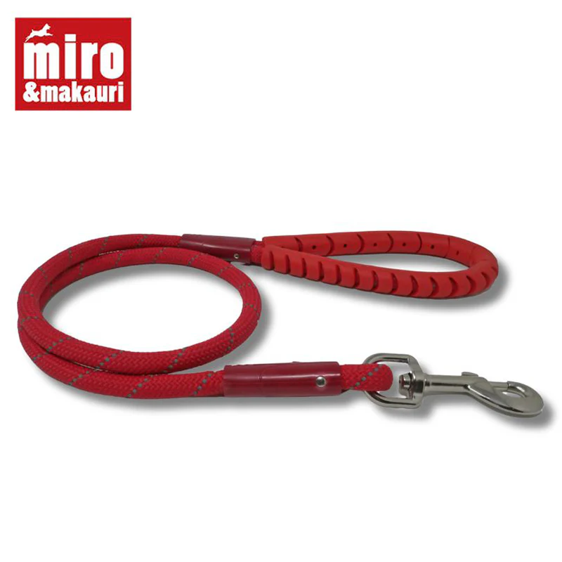Miro & Makauri Rubber Handle Rope Lead Trigger Red (2 Sizes)